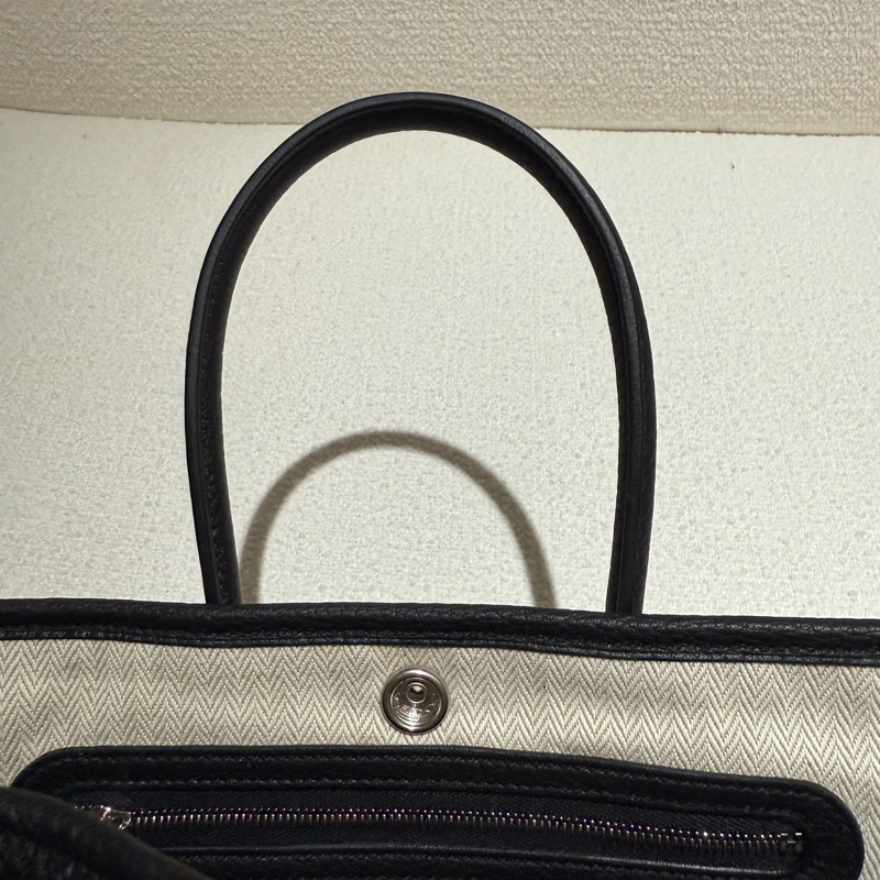 HERMES GARDEN PARTY GP 23愛馬仕黑色銀釦迷你花園派對手提包-13