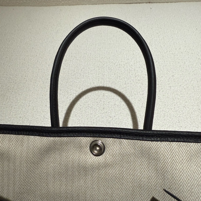 HERMES GARDEN PARTY GP 23愛馬仕黑色銀釦迷你花園派對手提包-14