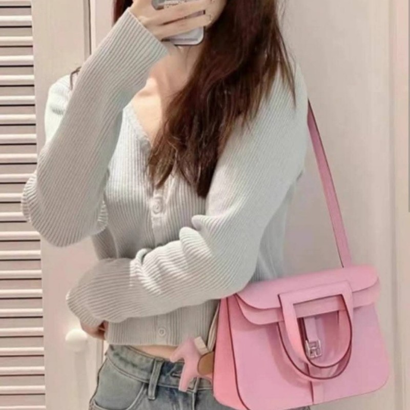 HERME'S Halzan 25 錦葵紫銀釦-0