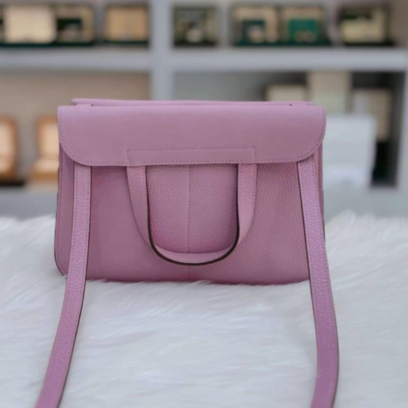 HERME'S Halzan 25 錦葵紫銀釦-9