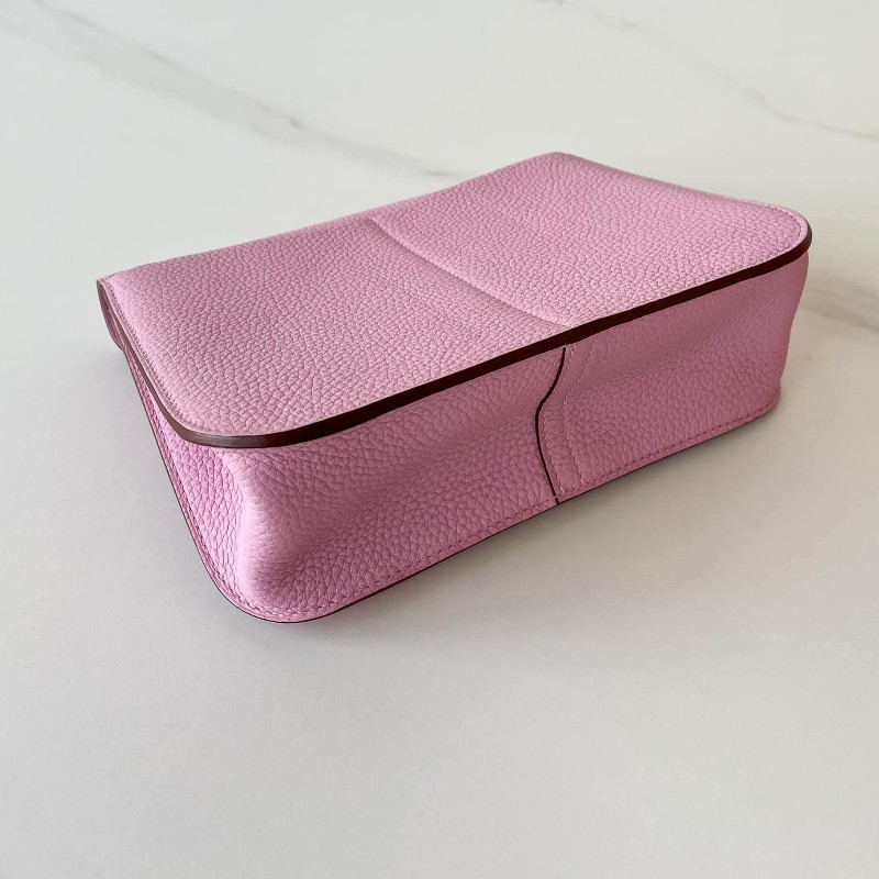 HERME'S Halzan 25 錦葵紫銀釦-13