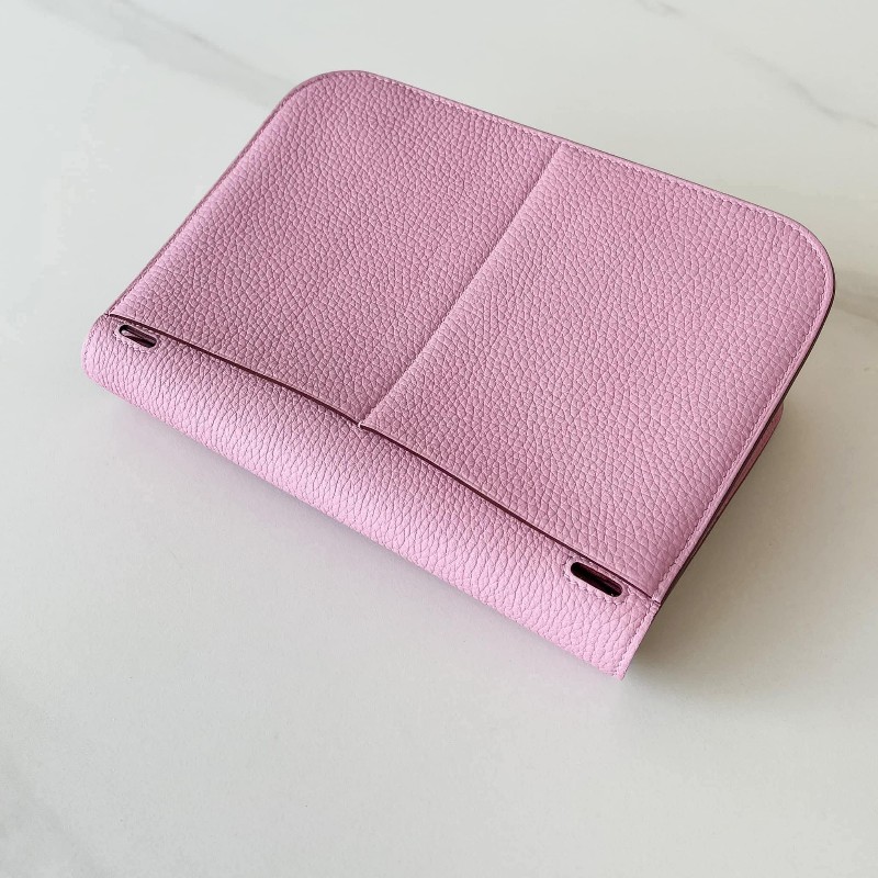 HERME'S Halzan 25 錦葵紫銀釦-14