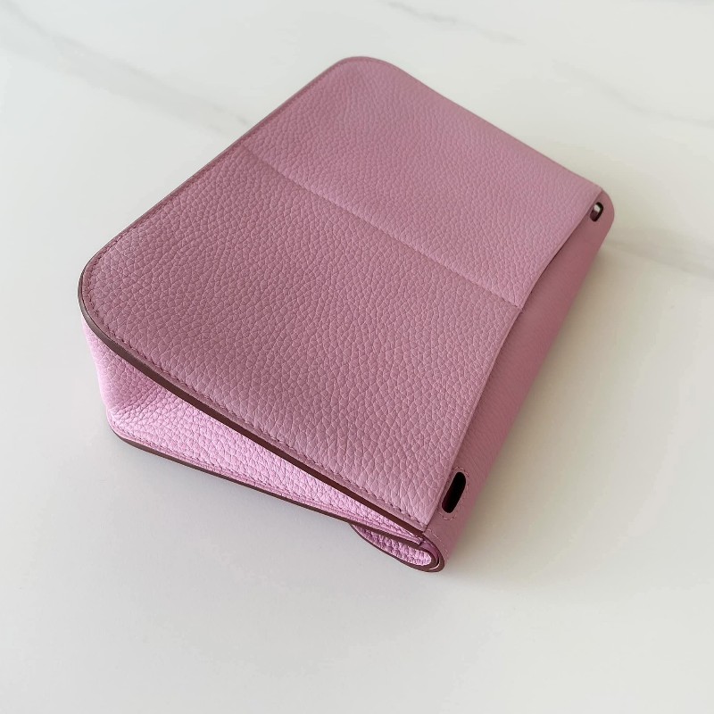 HERME'S Halzan 25 錦葵紫銀釦-15