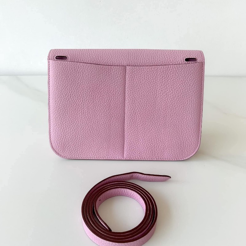 HERME'S Halzan 25 錦葵紫銀釦-16