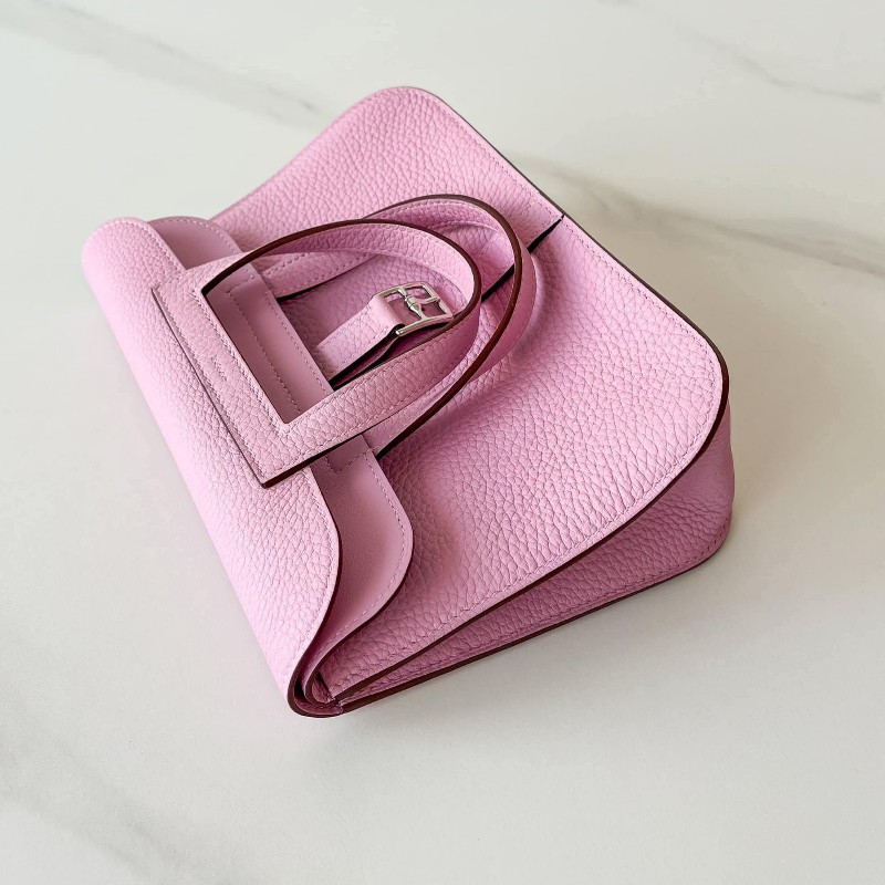 HERME'S Halzan 25 錦葵紫銀釦-21