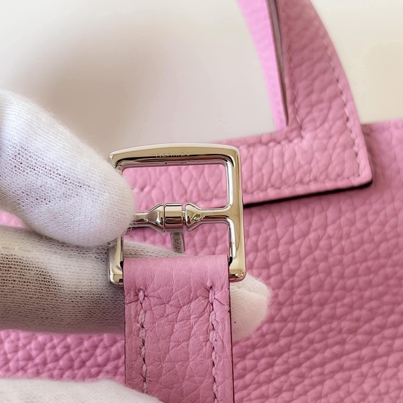 HERME'S Halzan 25 錦葵紫銀釦-25