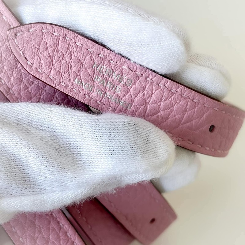 HERME'S Halzan 25 錦葵紫銀釦-29