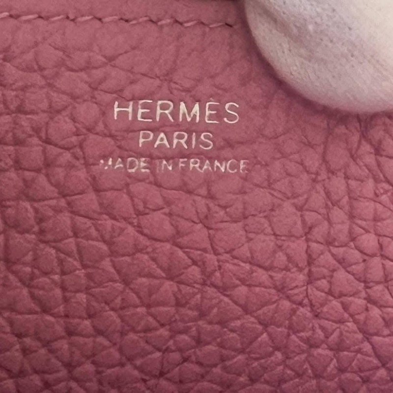 HERME'S Halzan 25 錦葵紫銀釦-33