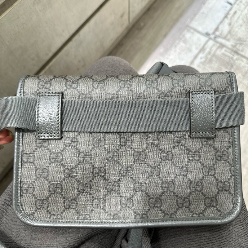 GUCCI 經典Ophidia GG 腰包(小-灰色)-7