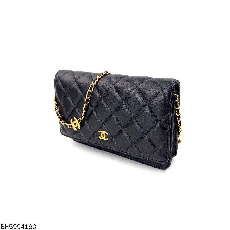 Chanel 香奈兒羊皮純色菱格縫紉 肩背包斜背包晶片款-3