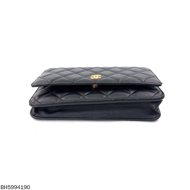 Chanel 香奈兒羊皮純色菱格縫紉 肩背包斜背包晶片款-6