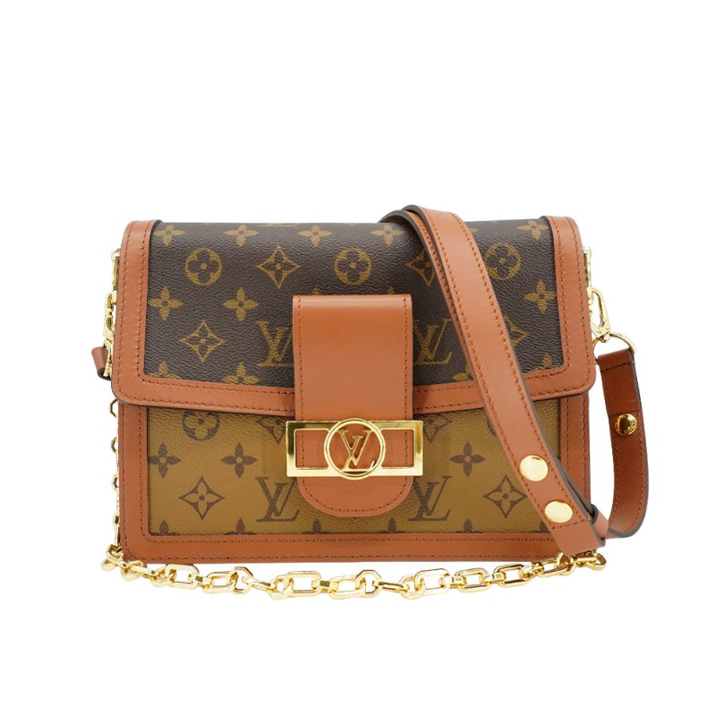 Louis Vuitton 展示品 Dauphine MM 帆布肩背斜背二用包(M45958-咖)-0
