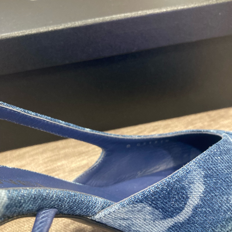 香奈兒chanel 淺色牛仔 後繫帶 跟鞋 🇹🇼專櫃尺寸39-10