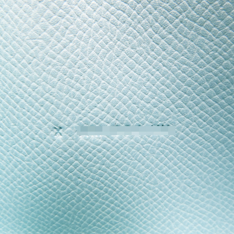 藍色 Epsom牛皮 絲巾布 Soie Cool 拉鍊長夾 X刻-10