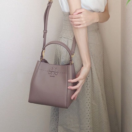 ✔️TORY BURCH  TB McGraw Hobo 真皮變形水桶包/手提包／斜背包／可可色/小號-5