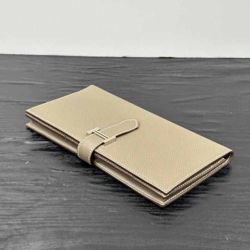 HERMES 大象灰銀扣長夾 17.5*9*2 98新-4