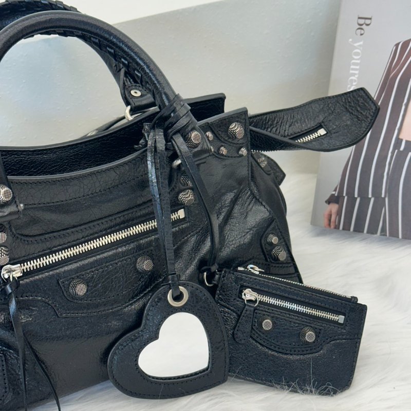 Balenciaga Neo cagole city - 小號黑銀-2