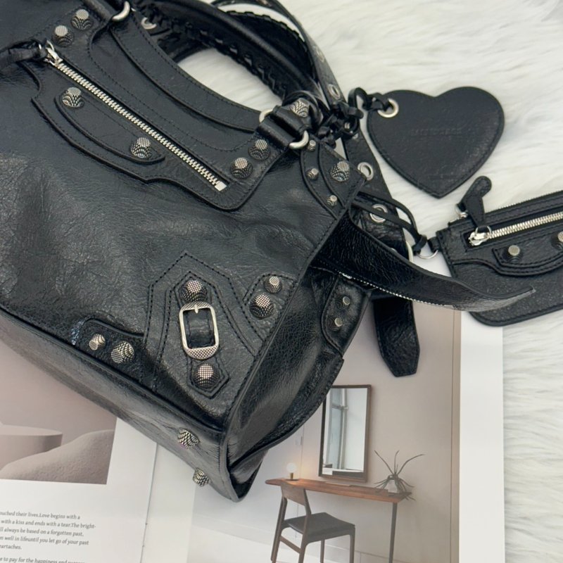 Balenciaga Neo cagole city - 小號黑銀-3