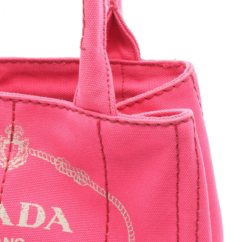 PRADA Canapa 兩用單肩托特包 1BG439 帆布粉色 二手 女款-9