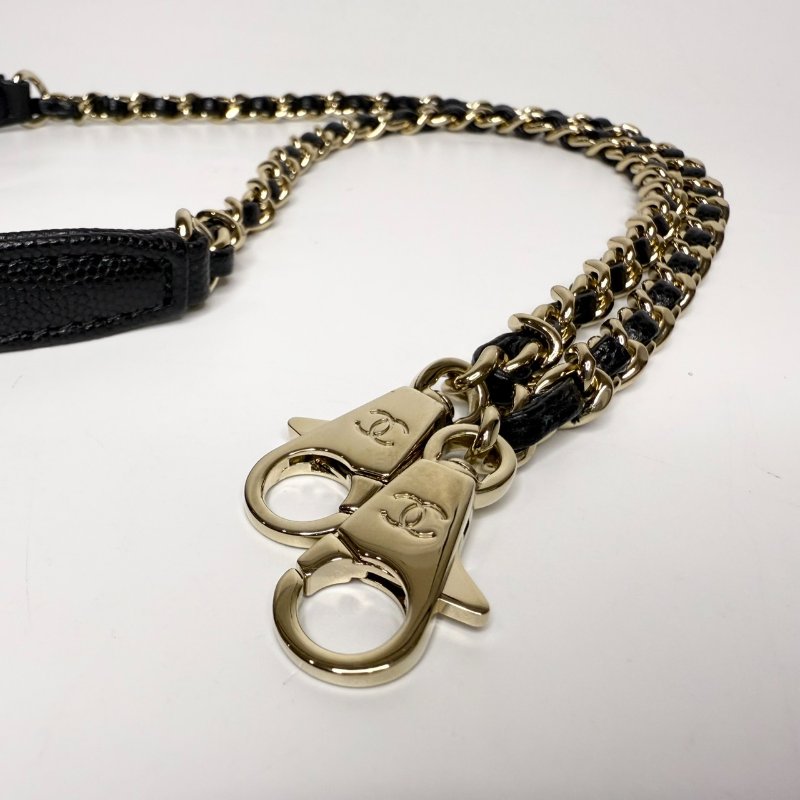 Chanel黑色金釦菱格紋荔枝皮小號CoCo Handle/A92990-16