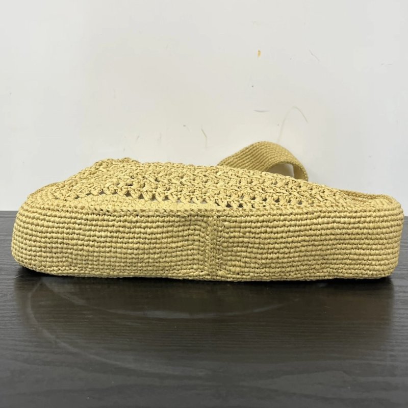 MIUMIU Raffia 編織拉菲草hobo子母腋下包 30*30*5 全新閒置配件塵袋-6