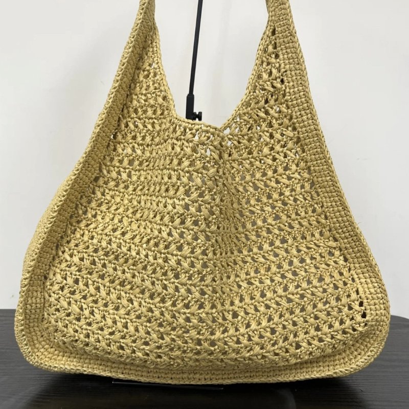 MIUMIU Raffia 編織拉菲草hobo子母腋下包 30*30*5 全新閒置配件塵袋-7