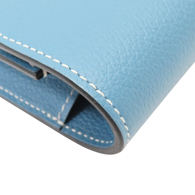 新牛仔藍 Evercolor牛皮 Roulis Slim 短夾 零錢包 B刻 金扣 H082053CPD2-11