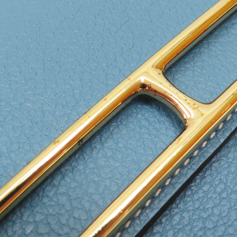 新牛仔藍 Evercolor牛皮 Roulis Slim 短夾 零錢包 B刻 金扣 H082053CPD2-13