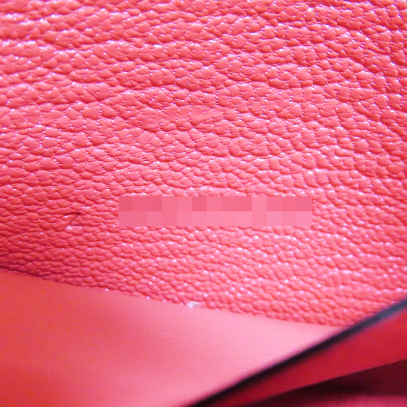 德克薩斯粉色 Chevre Mysore皮革 Roulis Slim 短夾 錢包 Z刻 銀扣 H082213CK0E-9