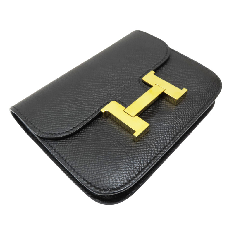黑色 Epsom牛皮 Constance Slim 錢包 Y刻 金扣【HERMES 愛馬仕】-2
