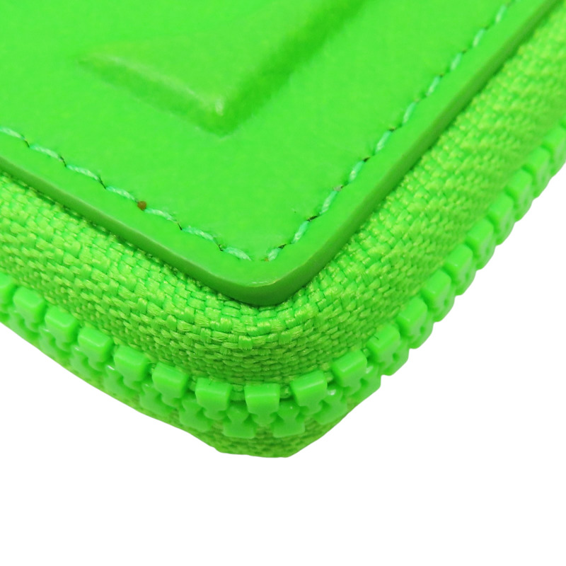 螢光綠 牛皮 Car Small 拉鍊短夾 可掛式 693545-9