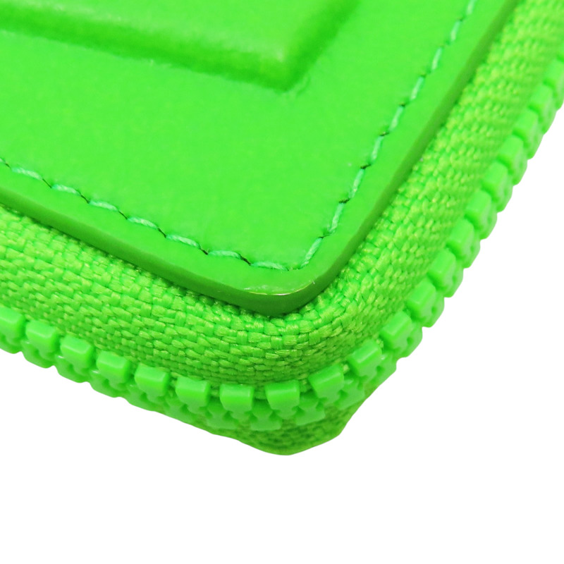 螢光綠 牛皮 Car Small 拉鍊短夾 可掛式 693545-10