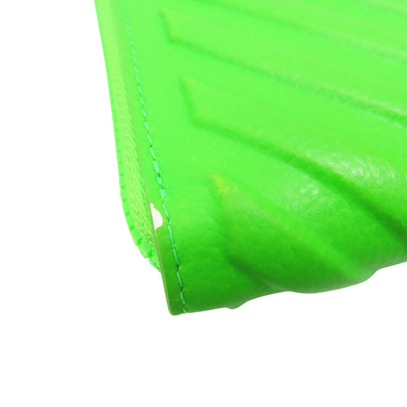 螢光綠 牛皮 Car Small 拉鍊短夾 可掛式 693545-12