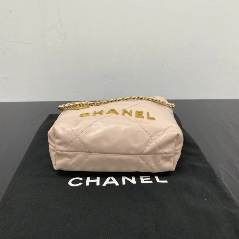 CHANEL 粉金22bag mini 垃圾袋 20*19*6 98新配件盒子塵袋-6