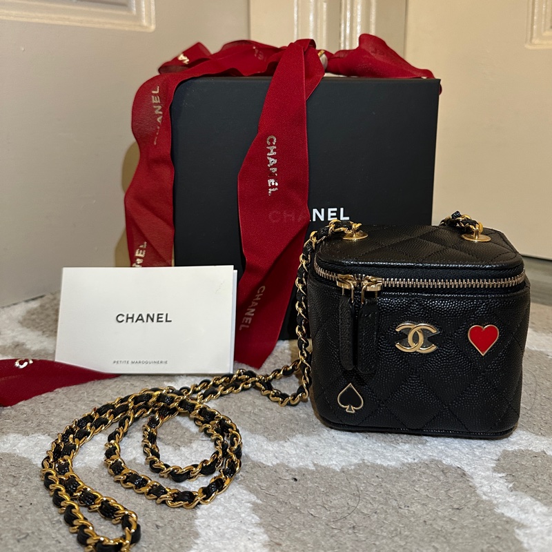 chanel 經典雙c logo 化妝包 撲克牌系列-0