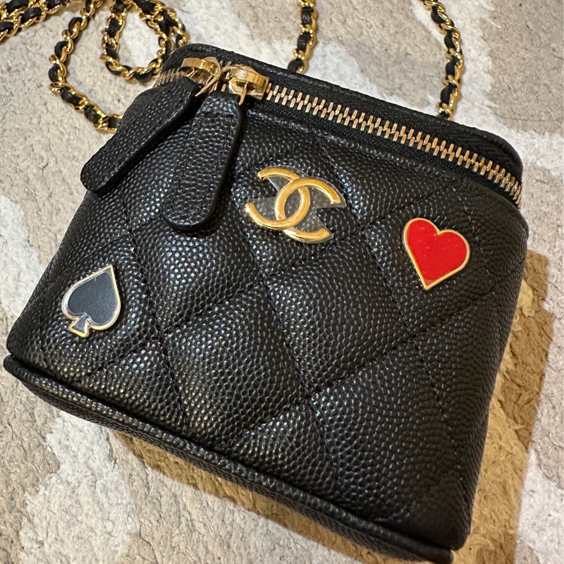 chanel 經典雙c logo 化妝包 撲克牌系列-5