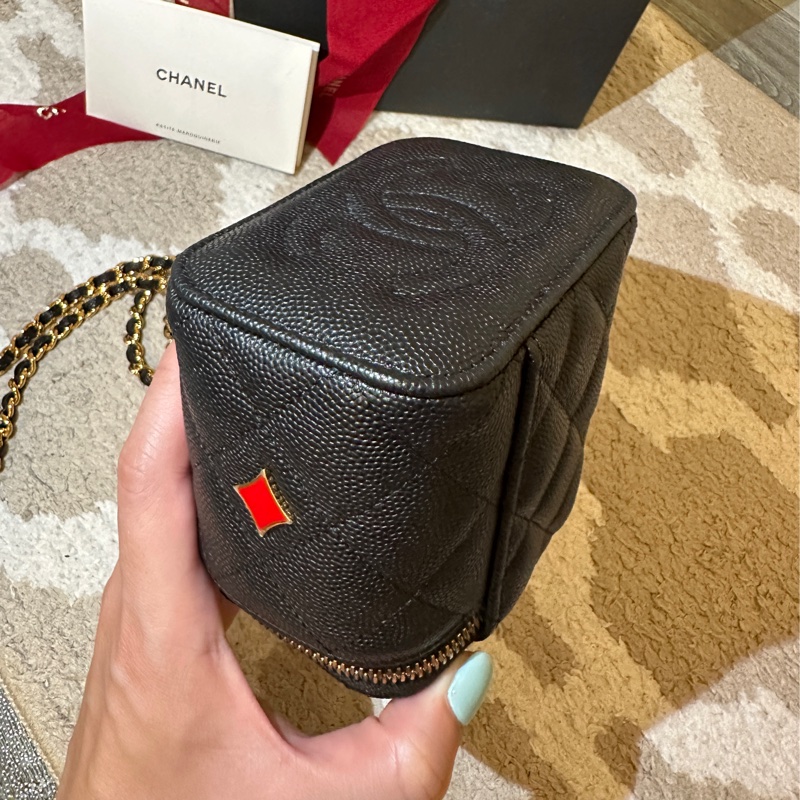 chanel 經典雙c logo 化妝包 撲克牌系列-6