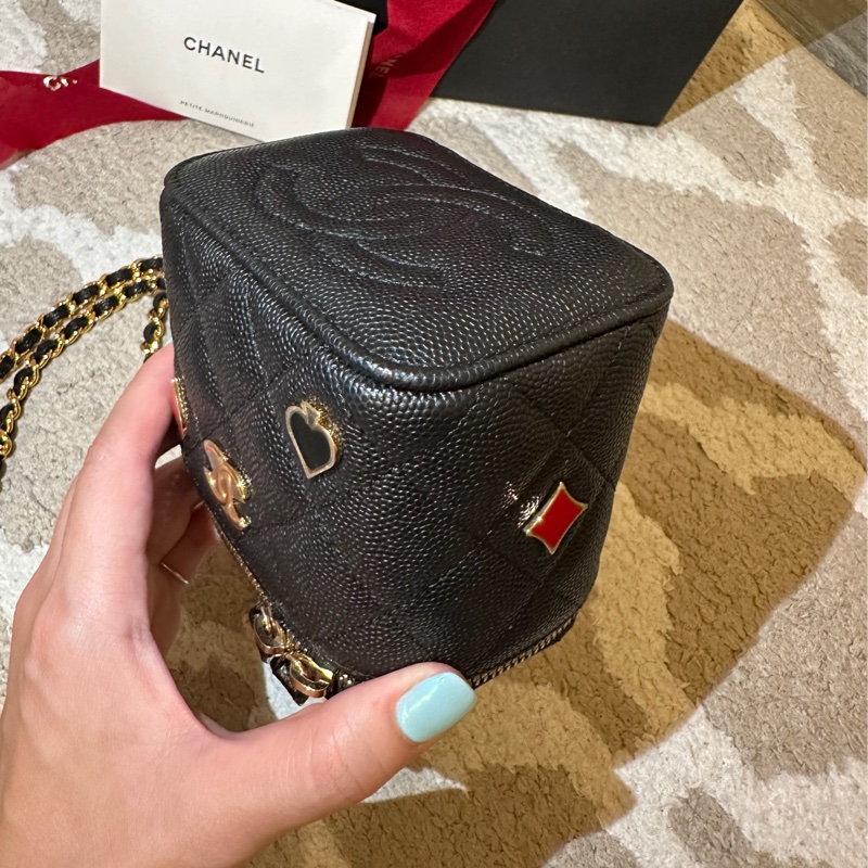 chanel 經典雙c logo 化妝包 撲克牌系列-10