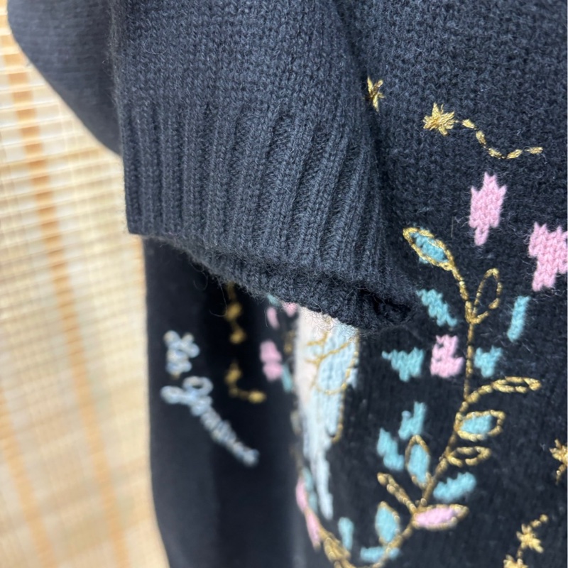 Dior黑色刺繡山羊絨毛衣 M 碼-4