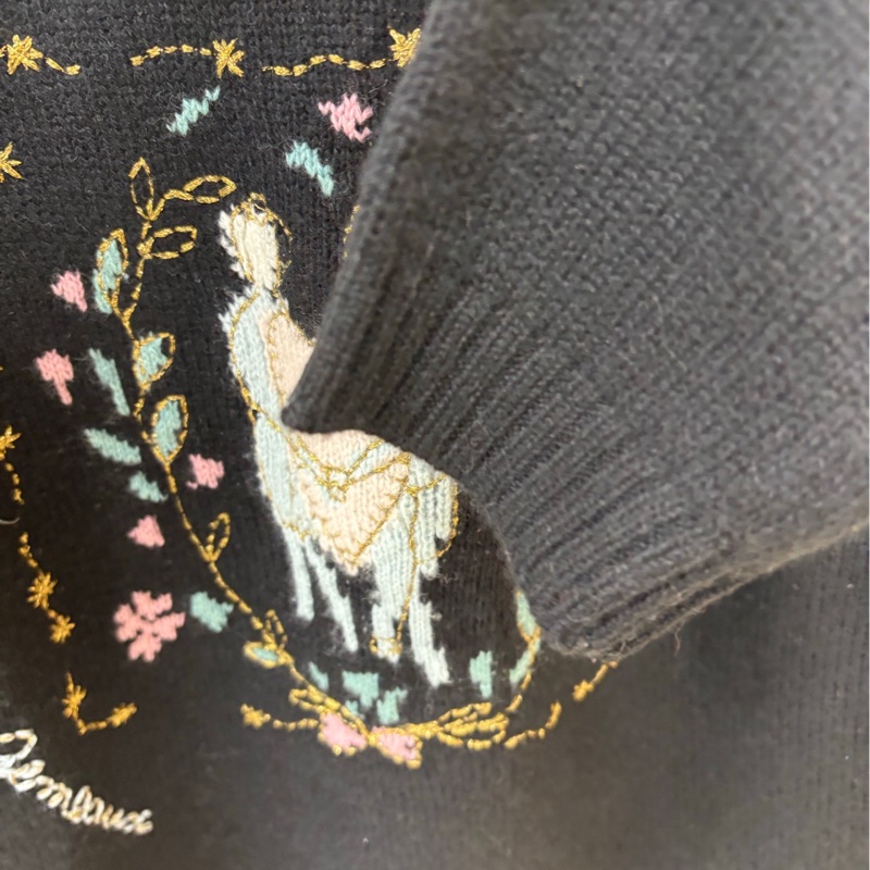 Dior黑色刺繡山羊絨毛衣 M 碼-5