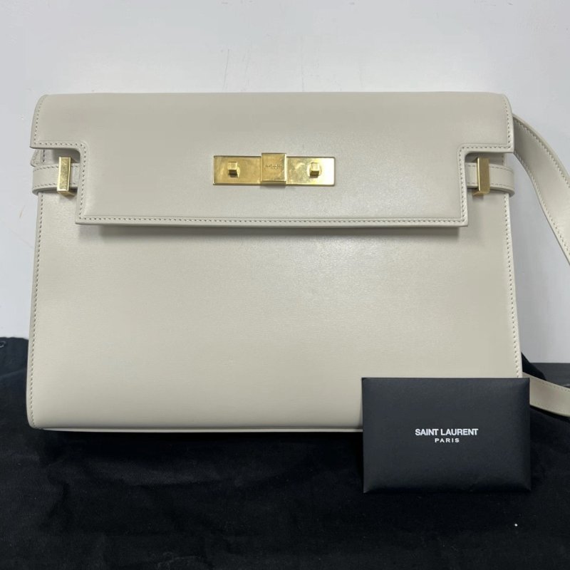 YSL Manhattan白金曼哈頓肩背斜背包 29*20*7.5 98新配件塵袋購證-0