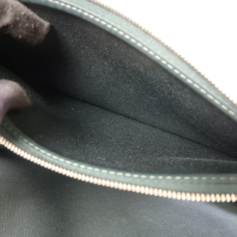 HERMES 帆布Herbag PM銀扣手挽肩背兩用袋Vert Cypress/Bleu Saphir-12