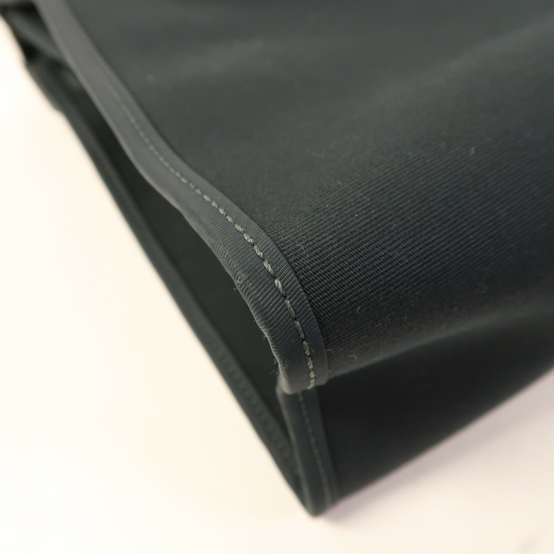 HERMES 帆布Herbag PM銀扣手挽肩背兩用袋Vert Cypress/Bleu Saphir-15
