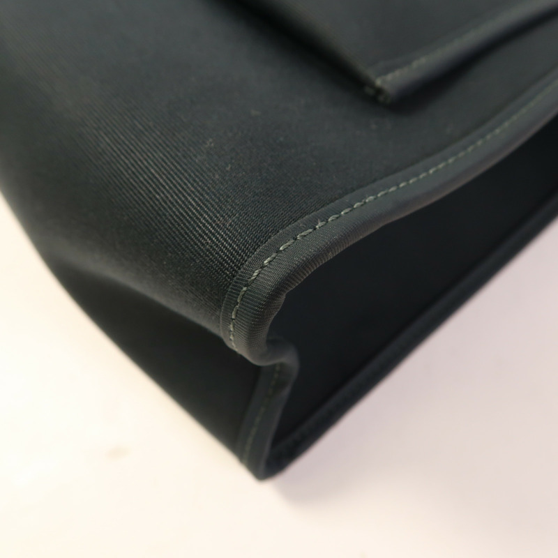 HERMES 帆布Herbag PM銀扣手挽肩背兩用袋Vert Cypress/Bleu Saphir-16