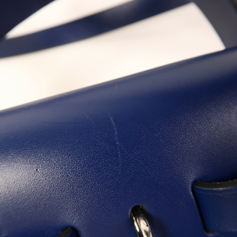 HERMES 帆布Herbag PM銀扣手挽肩背兩用袋Vert Cypress/Bleu Saphir-19