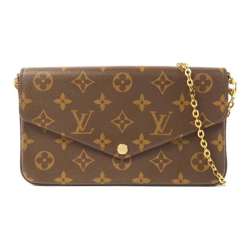 LOUIS VUITTON Monogram Felicie Pochette金扣鏈帶肩背袋-0