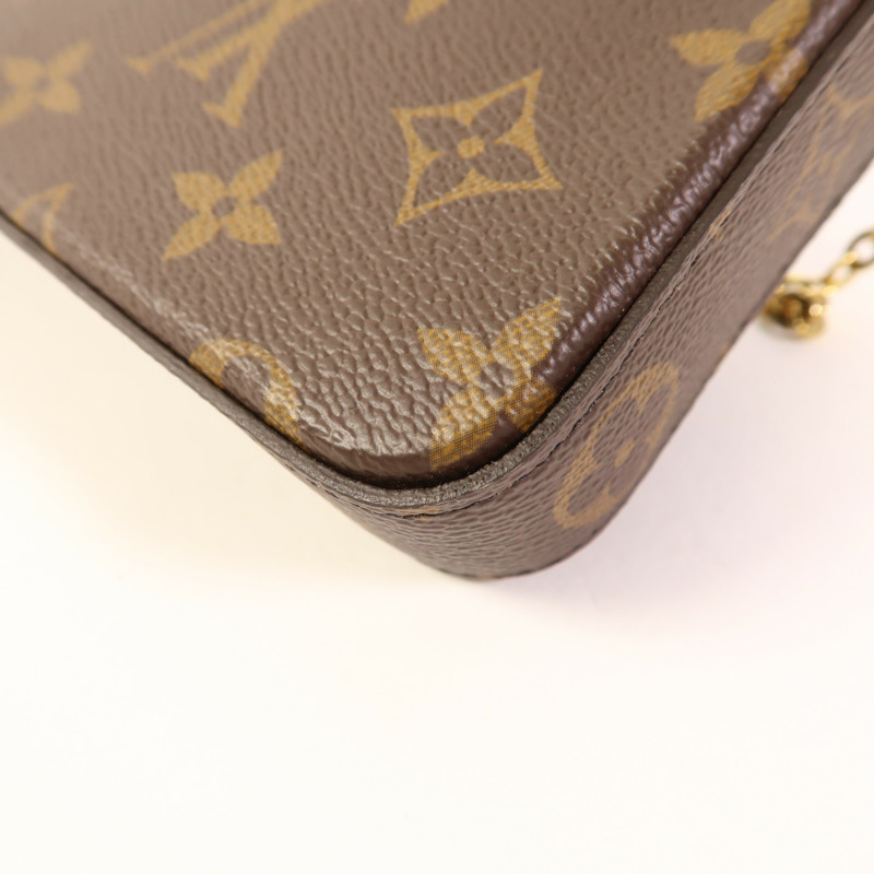 LOUIS VUITTON Monogram Felicie Pochette金扣鏈帶肩背袋-14