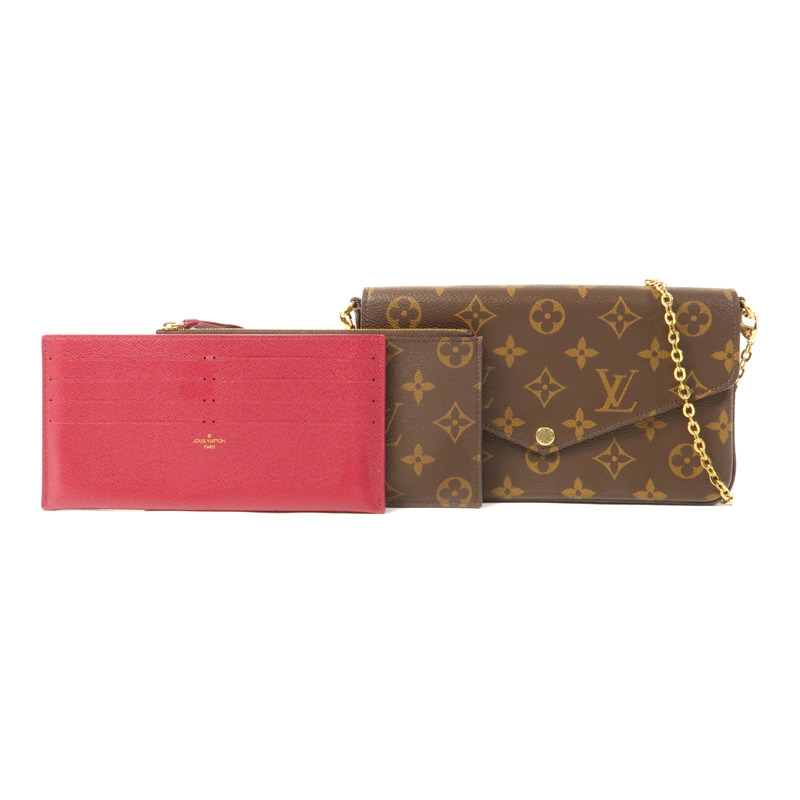 LOUIS VUITTON Monogram Felicie Pochette金扣鏈帶肩背袋-21