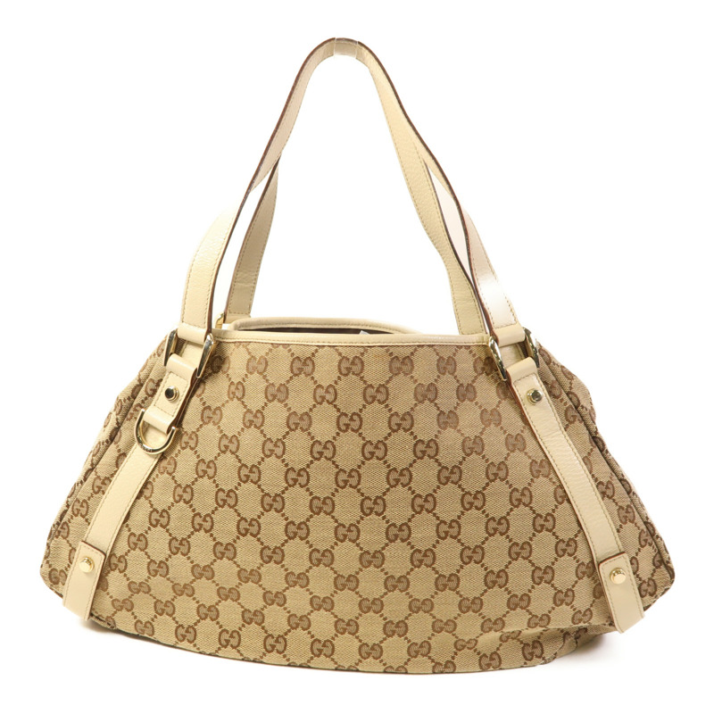 GUCCI 帆布Shoulder Bag銀扣肩背袋-0
