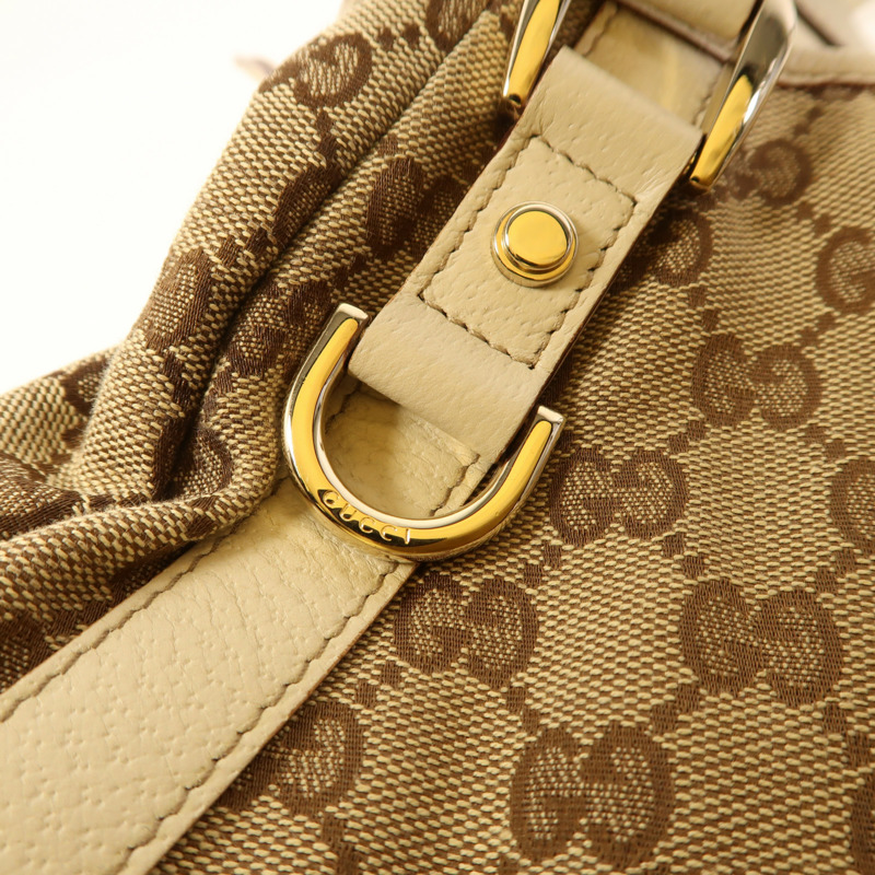 GUCCI 帆布Shoulder Bag銀扣肩背袋-8